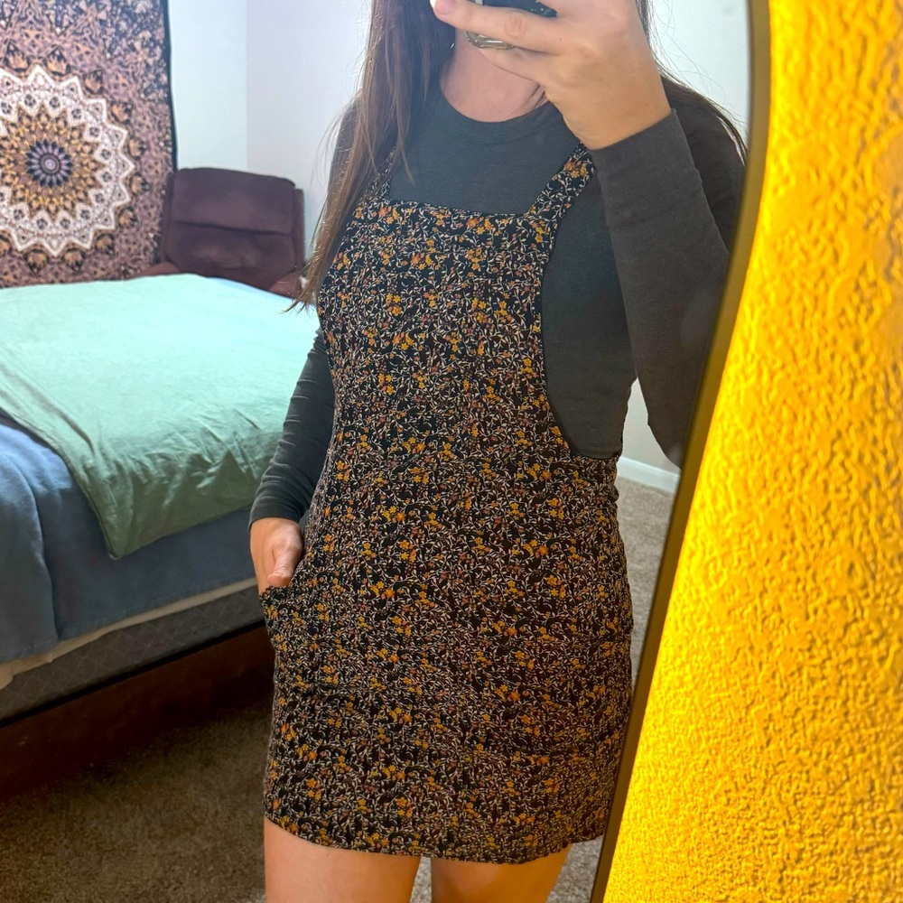 Fall Overall Mini Dress - S